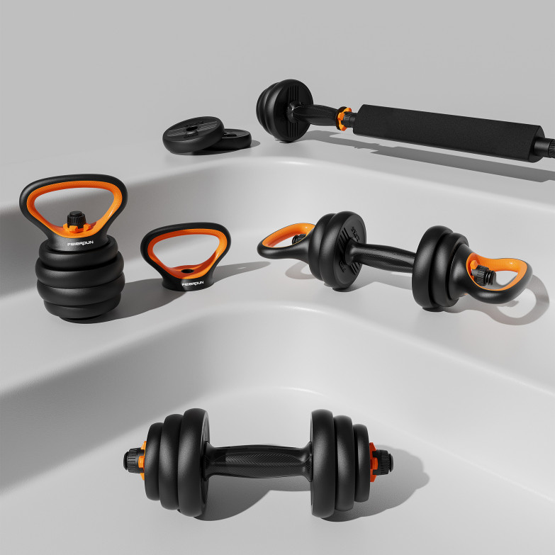 FED 10 Kg Dumbbell + Barbell +...