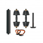 FED 30 Kg Dumbbell + Barbell + Kettlebell Kit V2