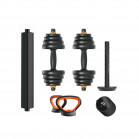 FED 30 Kg Dumbbell + Barbell + Kettlebell Kit V2