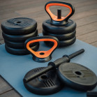 FED 40 Kg Dumbbell + Barbell + Kettlebell Kit V2